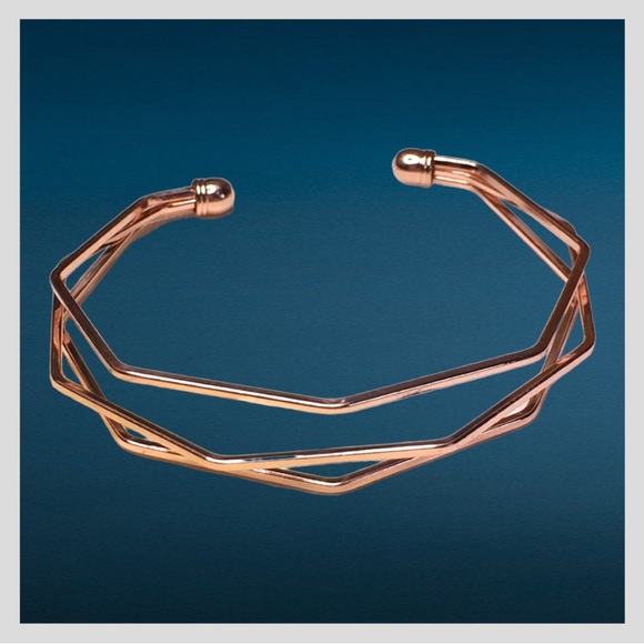 Rose Gold Plated Geometric Bracelet - Picture 4 of 6